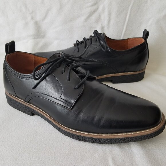 Deer Stags Zander Oxford Dress Shoes Men's Sz 7M Black Leather Lace Up Wingtip - Picture 1 of 7
